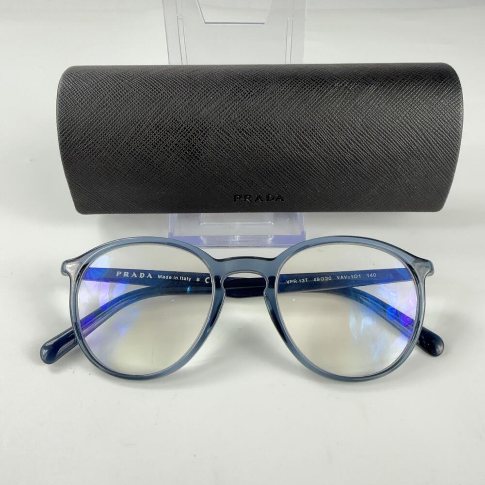 Prada VPR 13T VAV-1O1 Blue Womens Round 49-20-140mm Eyeglasses FRAMES ONLY